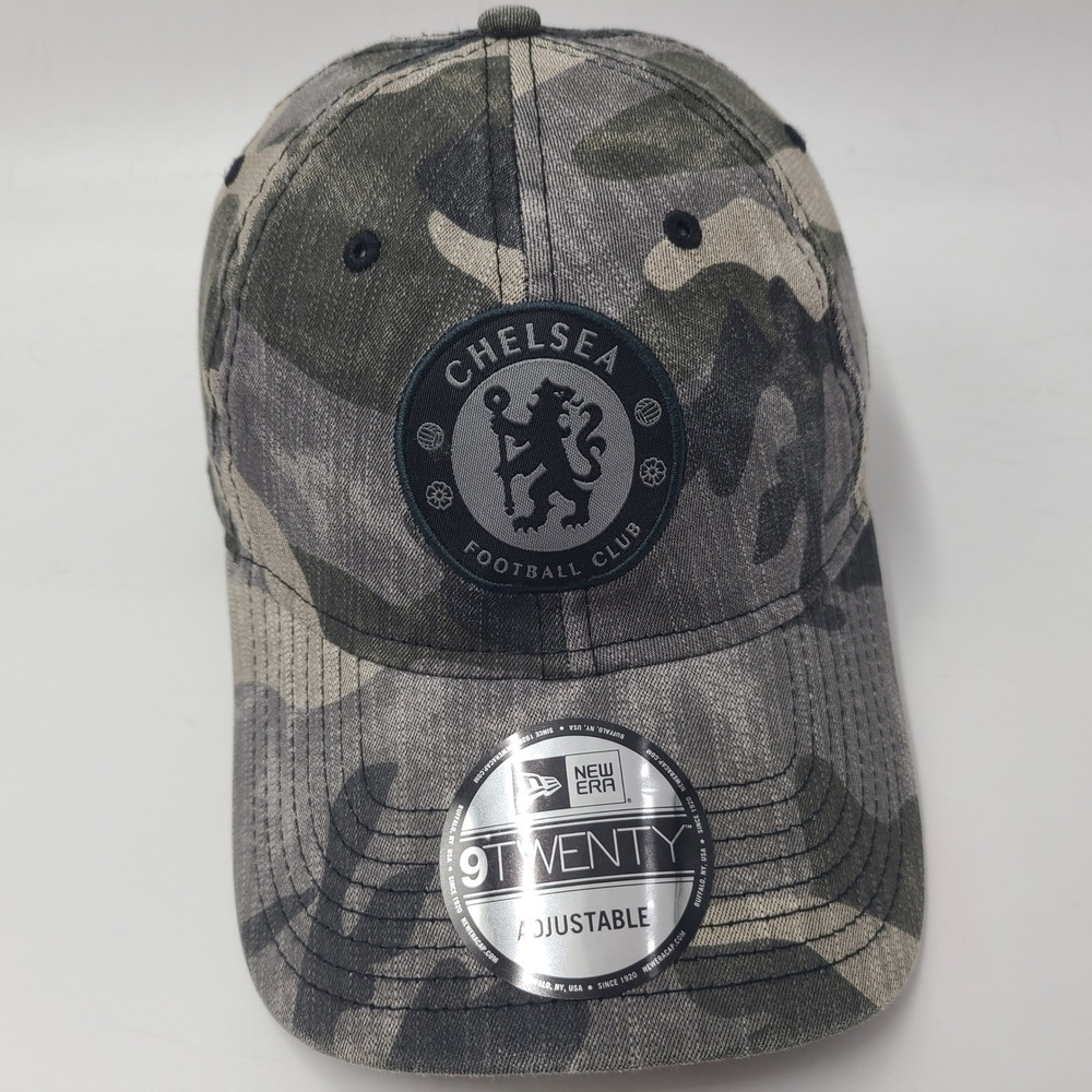 Chelsea FC Hat Strapback New Era 9Twenty Camo Gray Black EPL Soccer Club Men